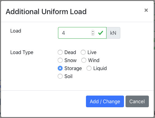 Additional Uniform Load